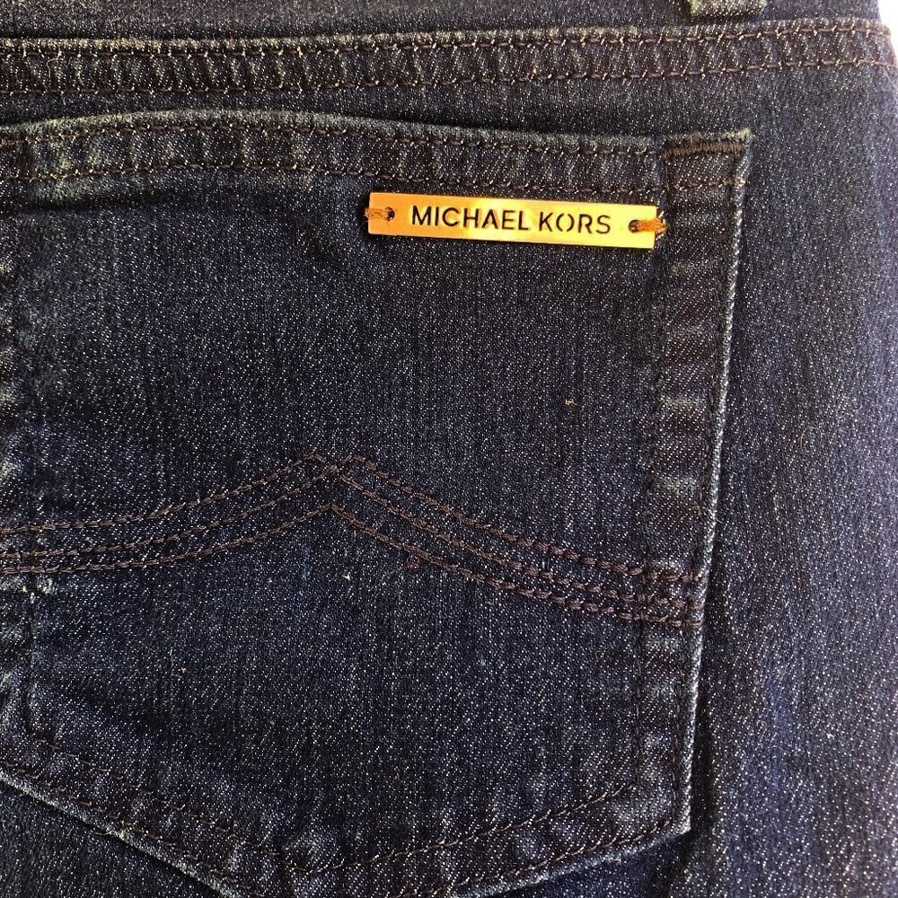 NWT Michael Kors Mid Rise Skinny Jeans Dark Blue Women Jeans Size 6 - Picture 7 of 8
